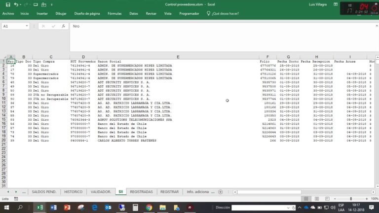 Planilla Excel para Pago de Proveedores